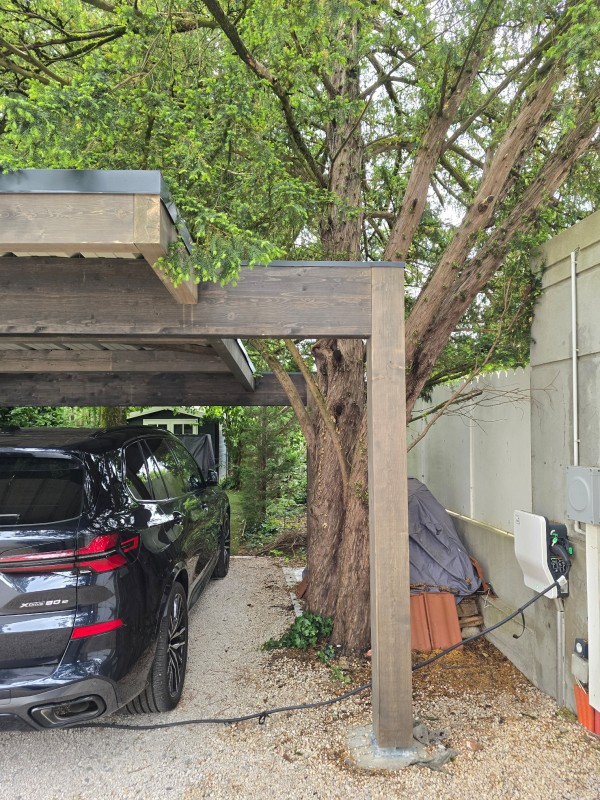 carport 2 voitures sur mesure avec passage d'arbres à Limonest