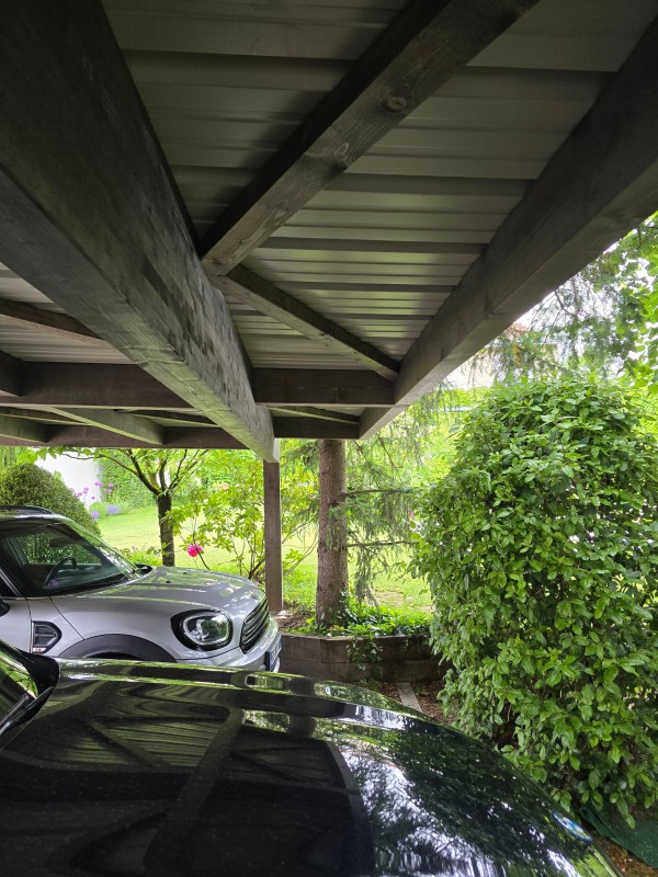 carport 2 voitures sur mesure avec passage d'arbres à Limonest