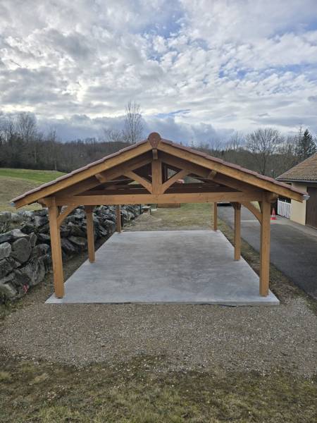 Carport bois pour 3 voitures 