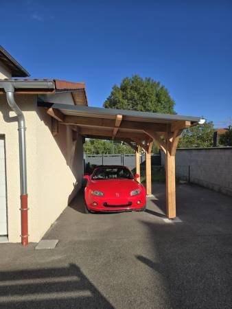 Notre zone d'activité pour ce service Carport à une ou deux pentes en bois sur mesure avec toit tuilé ou bac acier et structure double pour abriter deux véhicules